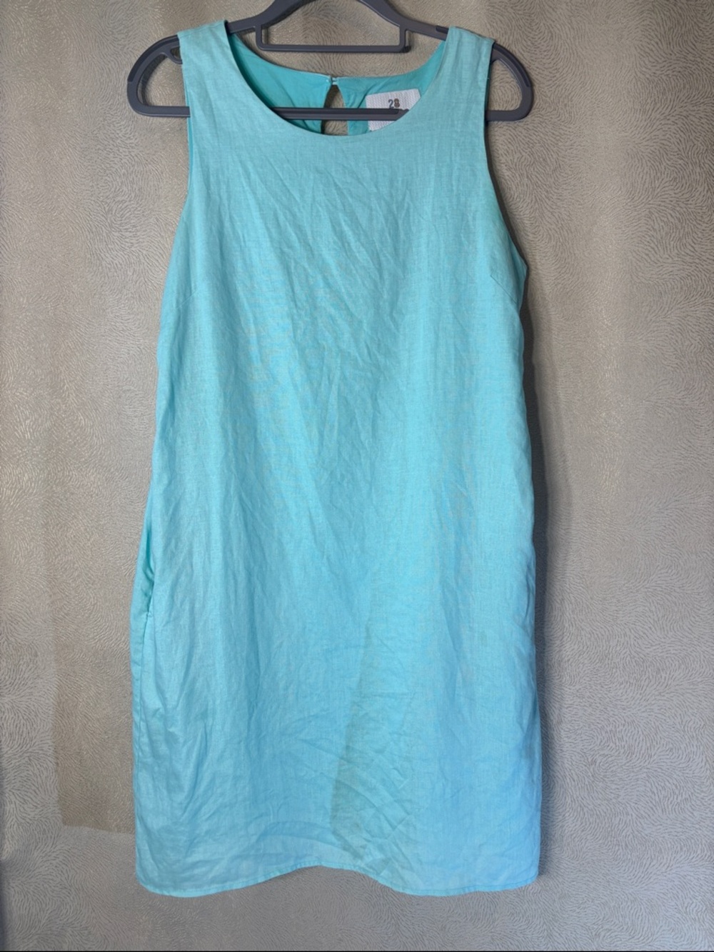 28 Palms Sleeveless Midi Dress in Aqua Blue 0102